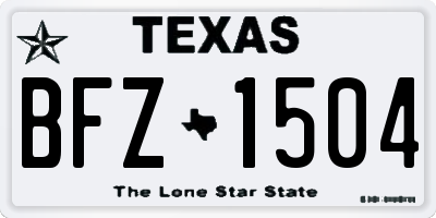 TX license plate BFZ1504