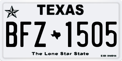 TX license plate BFZ1505