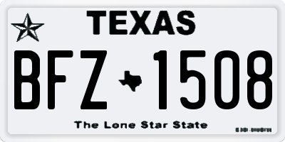 TX license plate BFZ1508