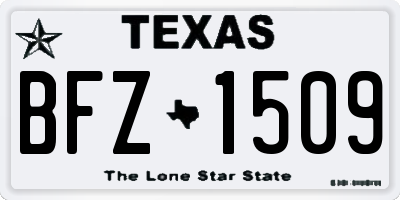 TX license plate BFZ1509
