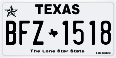 TX license plate BFZ1518