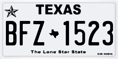 TX license plate BFZ1523