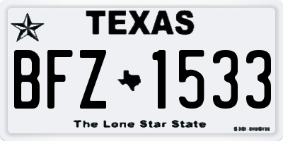 TX license plate BFZ1533