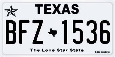 TX license plate BFZ1536