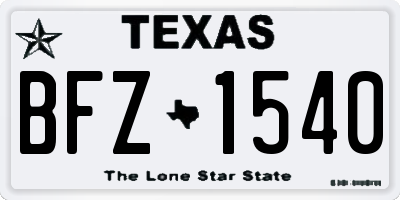 TX license plate BFZ1540