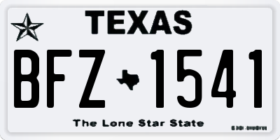 TX license plate BFZ1541
