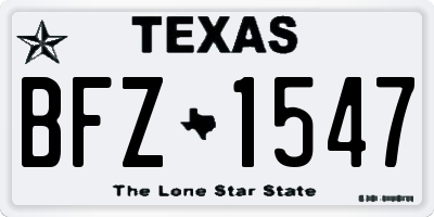TX license plate BFZ1547
