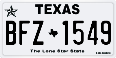 TX license plate BFZ1549