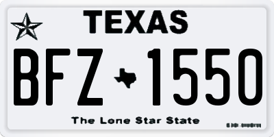 TX license plate BFZ1550