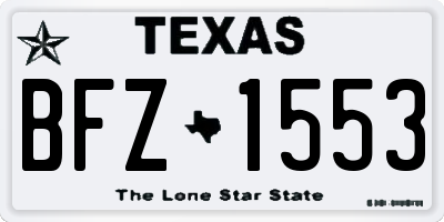 TX license plate BFZ1553