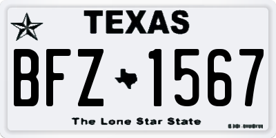 TX license plate BFZ1567