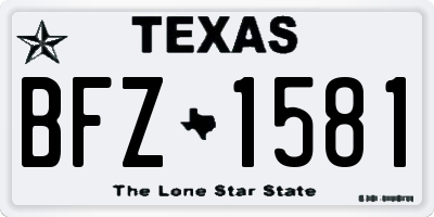 TX license plate BFZ1581