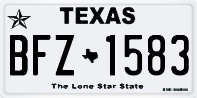 TX license plate BFZ1583