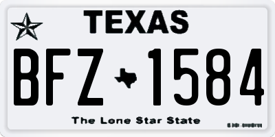 TX license plate BFZ1584