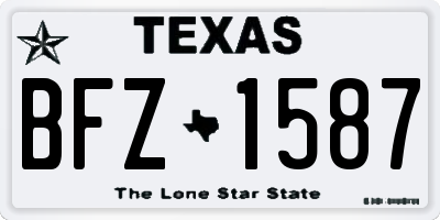 TX license plate BFZ1587