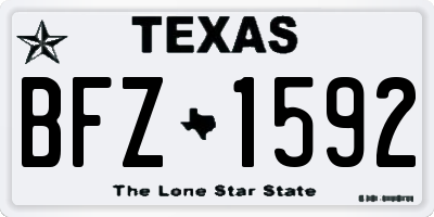 TX license plate BFZ1592