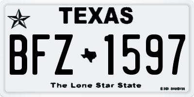 TX license plate BFZ1597