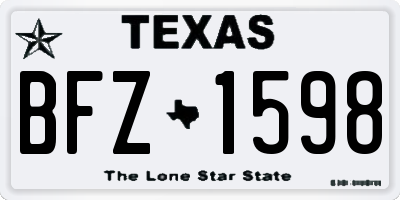 TX license plate BFZ1598