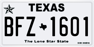 TX license plate BFZ1601