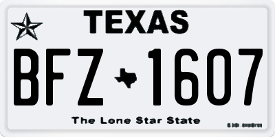 TX license plate BFZ1607