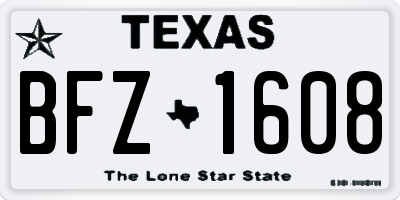 TX license plate BFZ1608