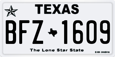 TX license plate BFZ1609