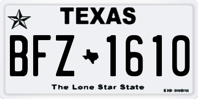 TX license plate BFZ1610