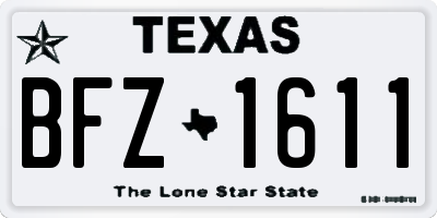 TX license plate BFZ1611