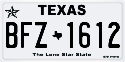 TX license plate BFZ1612