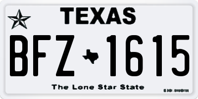 TX license plate BFZ1615