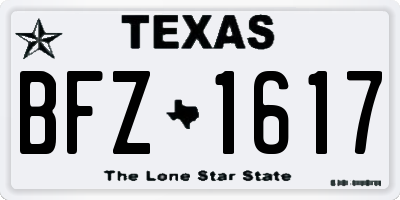 TX license plate BFZ1617