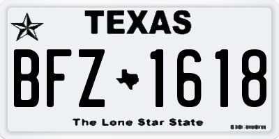 TX license plate BFZ1618