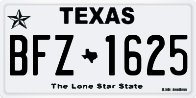 TX license plate BFZ1625