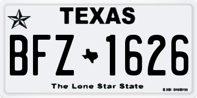 TX license plate BFZ1626