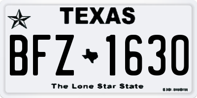 TX license plate BFZ1630
