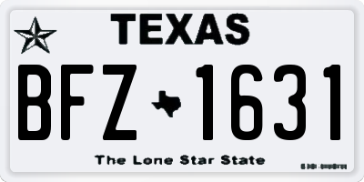 TX license plate BFZ1631