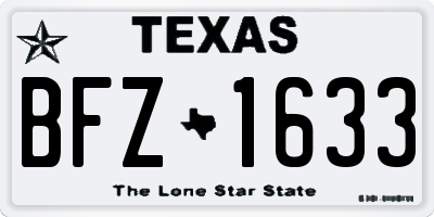TX license plate BFZ1633