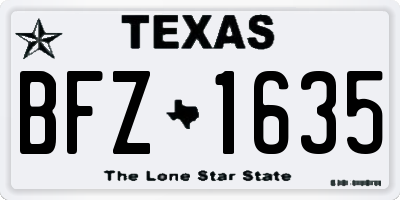 TX license plate BFZ1635