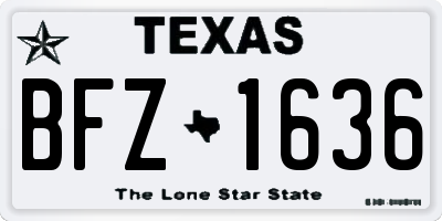 TX license plate BFZ1636
