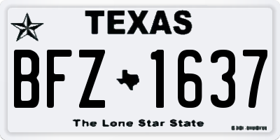 TX license plate BFZ1637