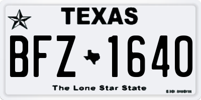TX license plate BFZ1640