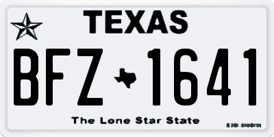 TX license plate BFZ1641