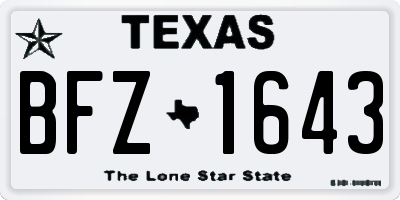 TX license plate BFZ1643