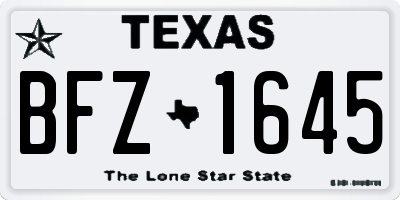 TX license plate BFZ1645