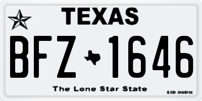 TX license plate BFZ1646
