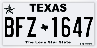 TX license plate BFZ1647