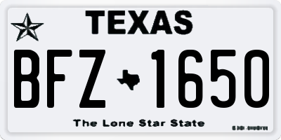 TX license plate BFZ1650