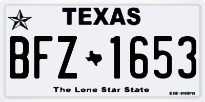 TX license plate BFZ1653