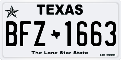 TX license plate BFZ1663