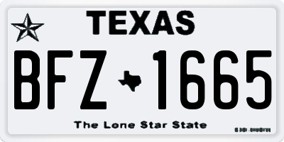 TX license plate BFZ1665